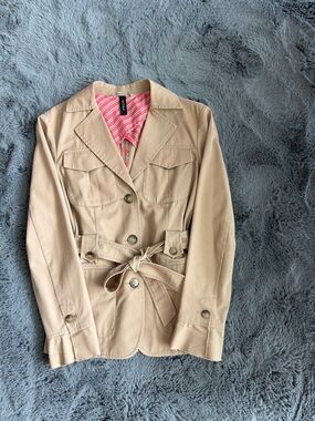 Marc Cain Cotton Beige Women's Belted Trench Jacket